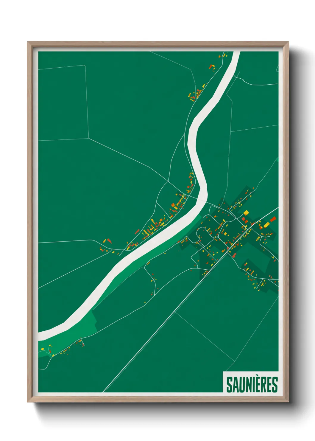 Une affiche de carte sur Saunières