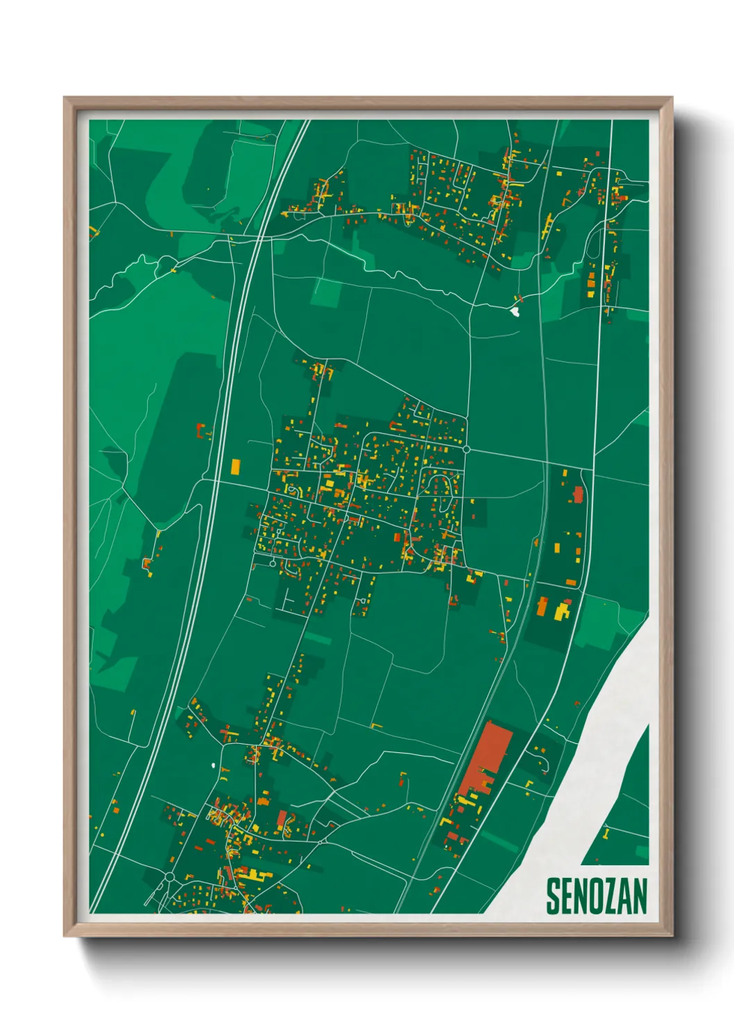 Une affiche de carte sur Senozan