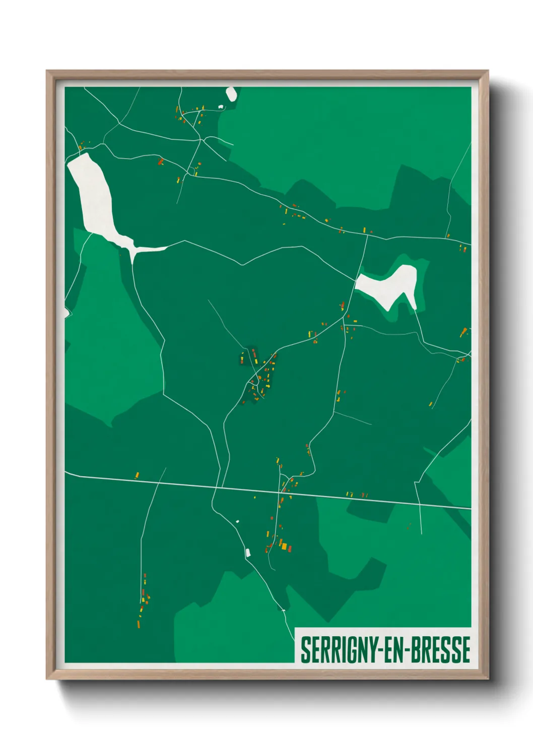 Une affiche de carte sur Serrigny-en-Bresse