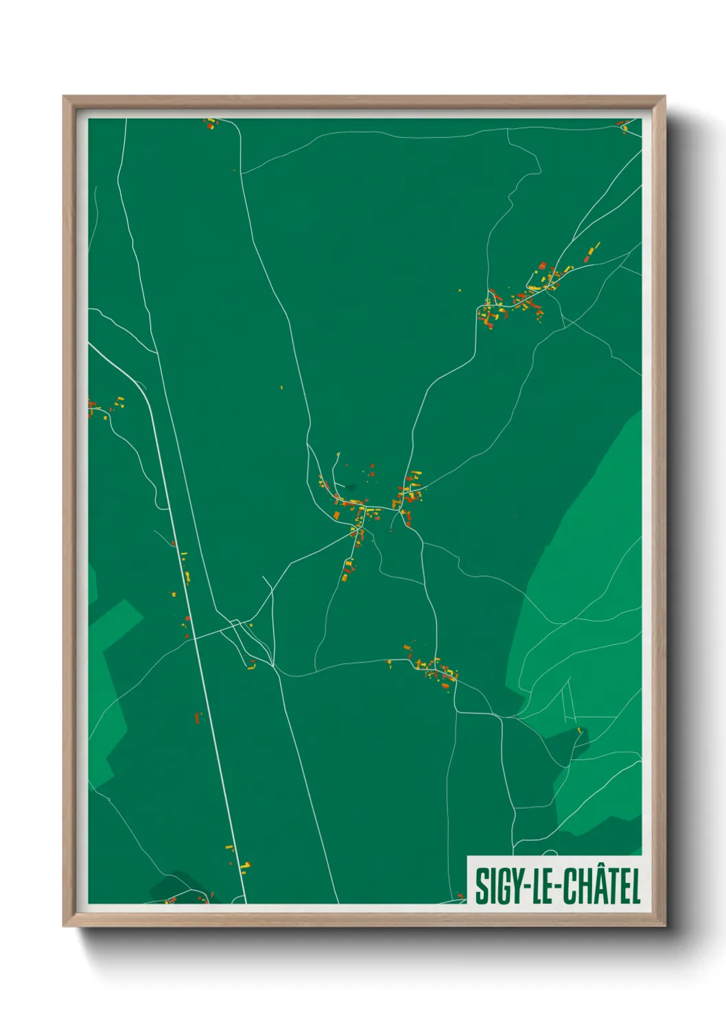 Une affiche de carte sur Sigy-le-Châtel