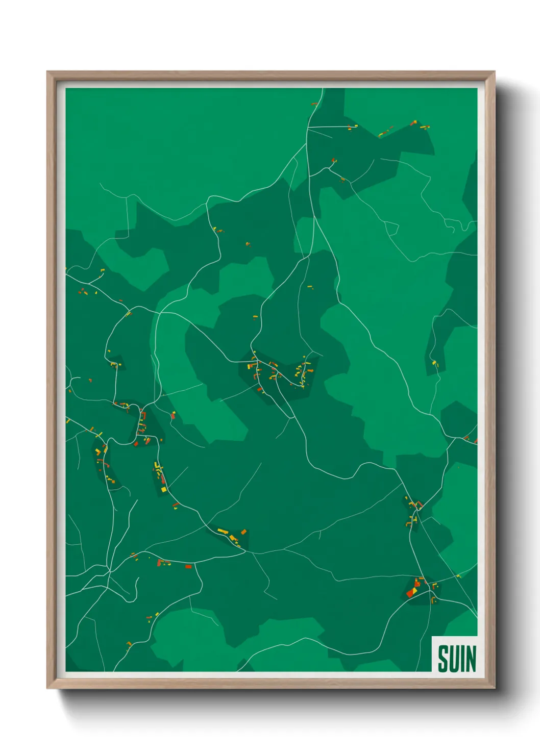 Une affiche de carte sur Suin