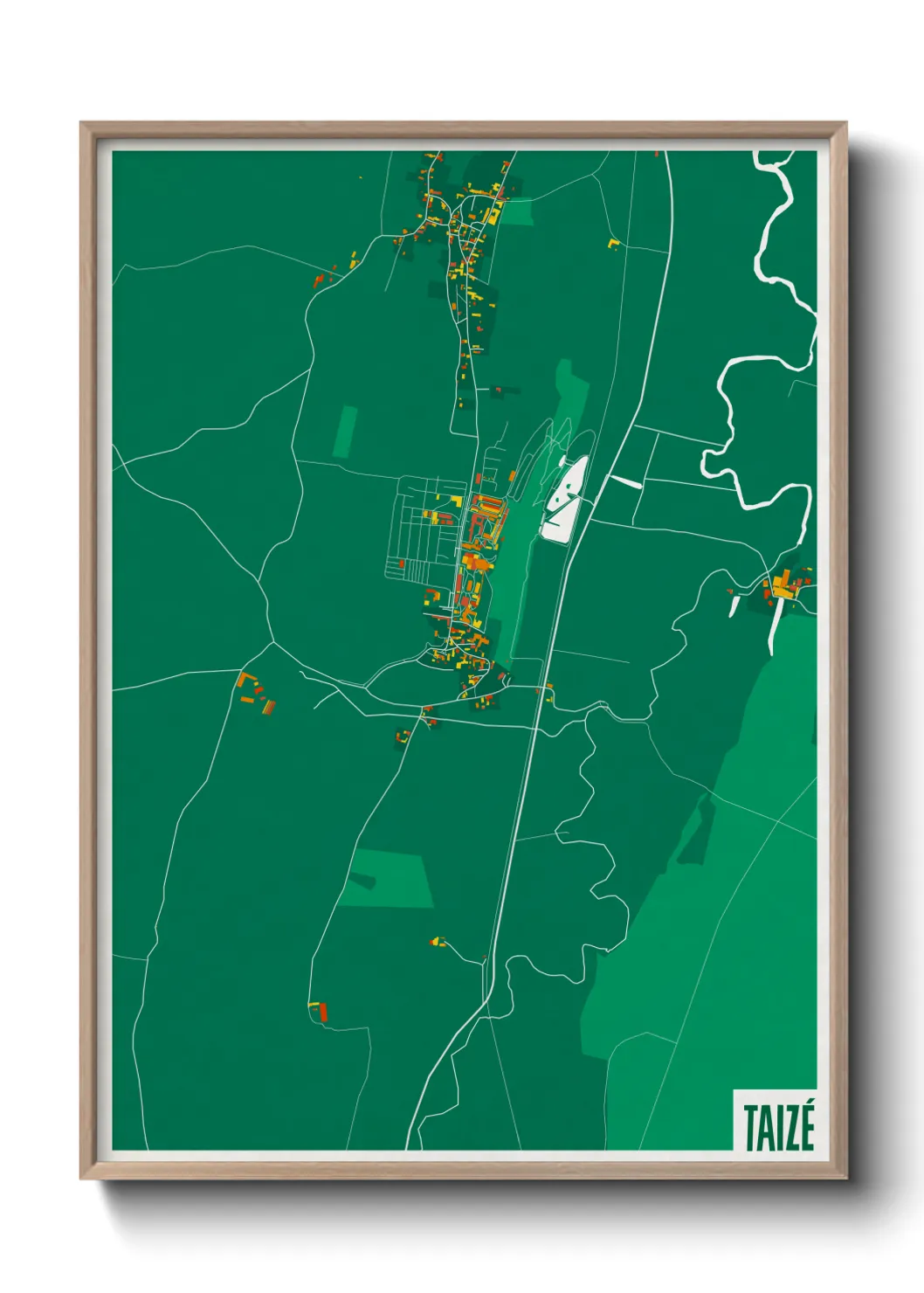 Une affiche de carte sur Taizé