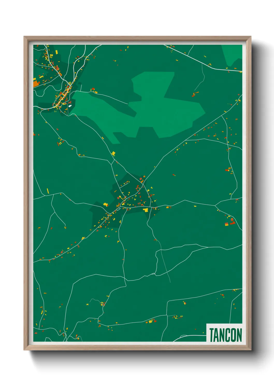 Une affiche de carte sur Tancon