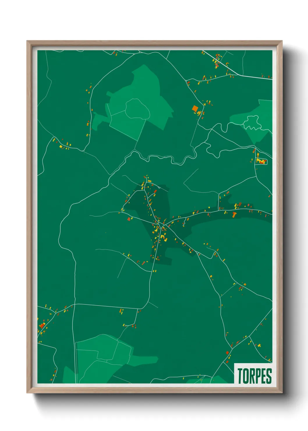Une affiche de carte sur Torpes