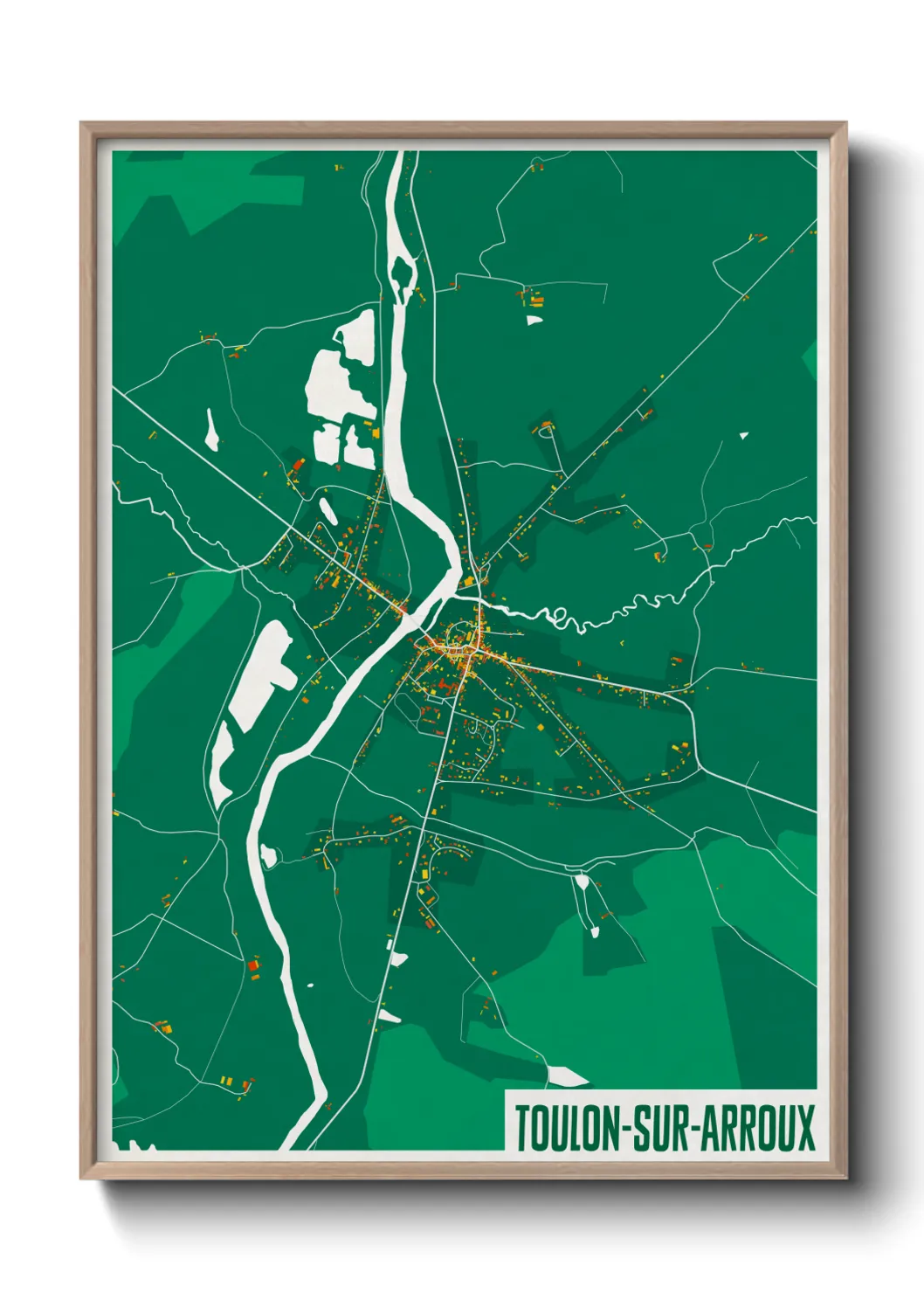 Une affiche de carte sur Toulon-sur-Arroux