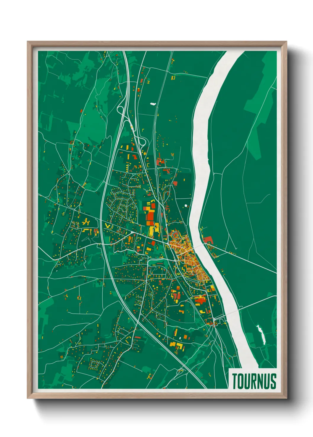 Une affiche de carte sur Tournus