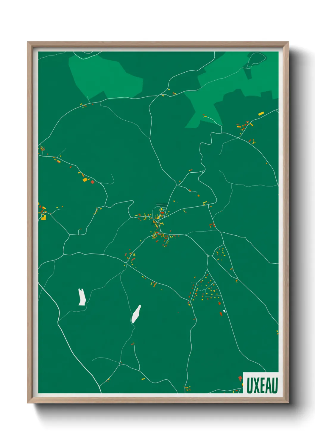 Une affiche de carte sur Uxeau