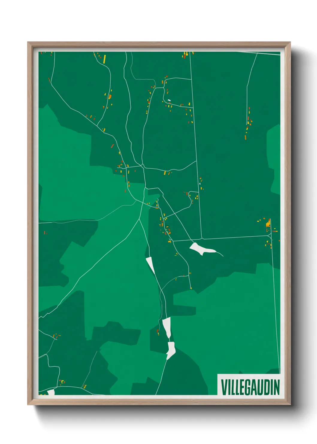 Une affiche de carte sur Villegaudin