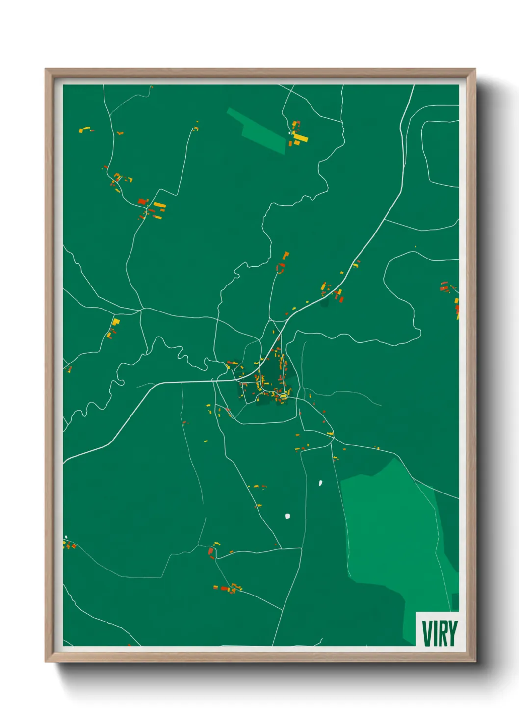 Une affiche de carte sur Viry