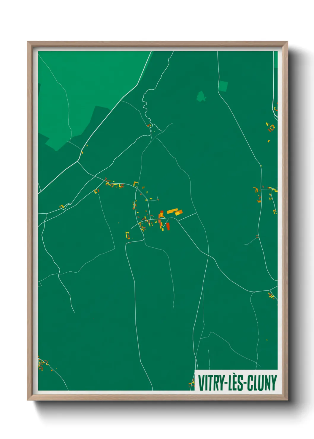 Une affiche de carte sur Vitry-lès-Cluny