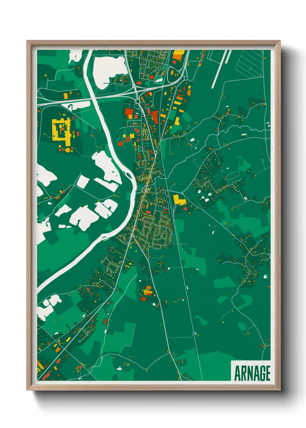 Une affiche de carte sur Arnage