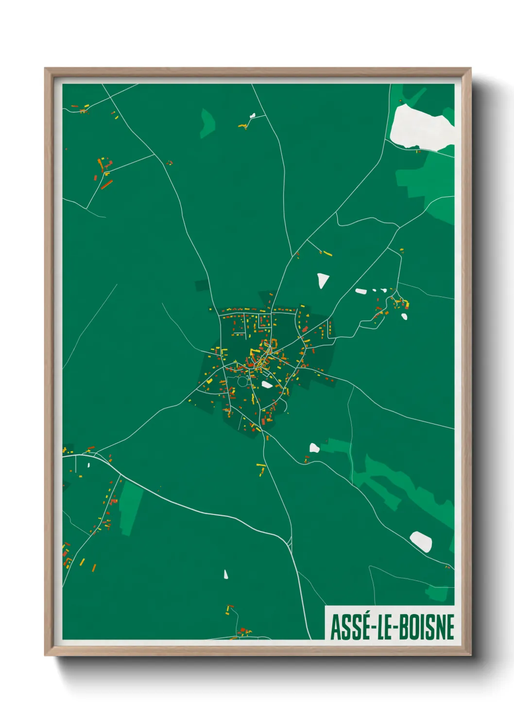 Une affiche de carte sur Assé-le-Boisne
