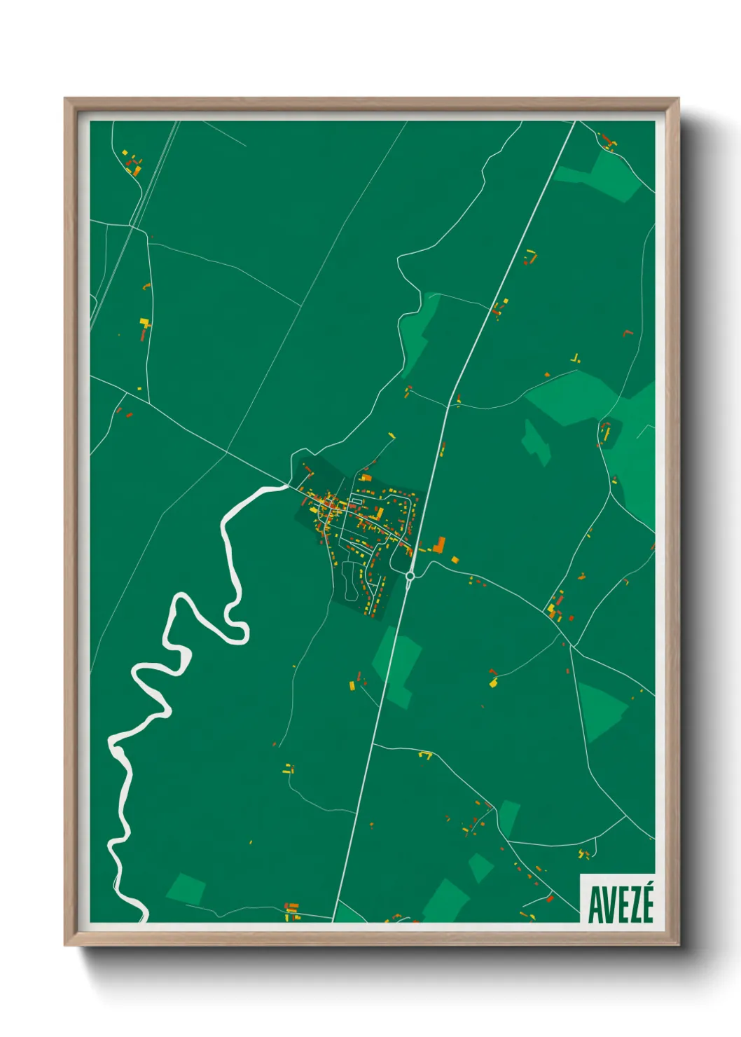 Une affiche de carte sur Avezé