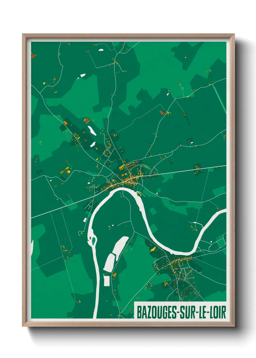 Une affiche de carte sur Bazouges-sur-le-Loir