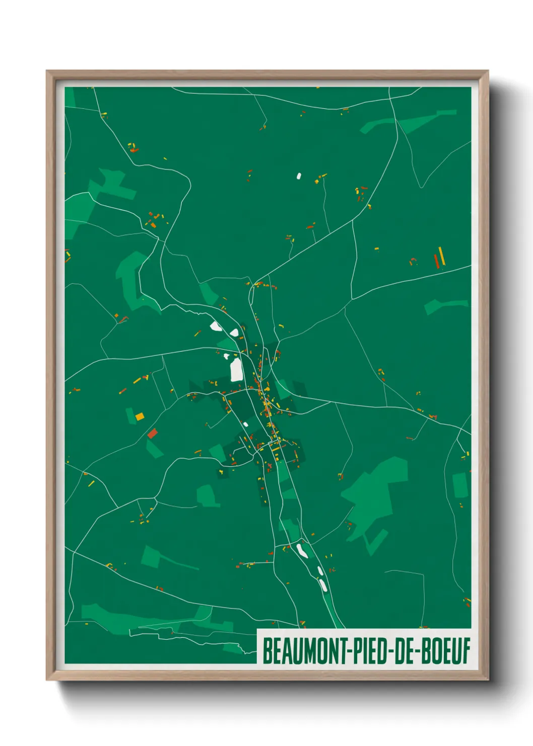 Une affiche de carte sur Beaumont-Pied-de-Boeuf
