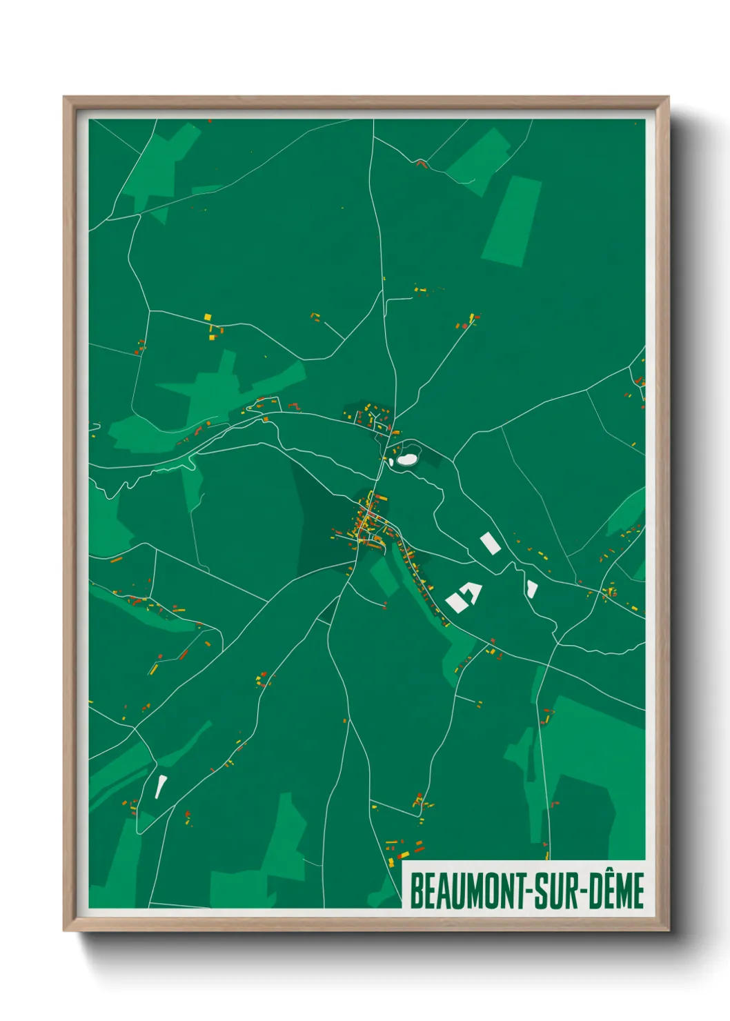 Une affiche de carte sur Beaumont-sur-Dême
