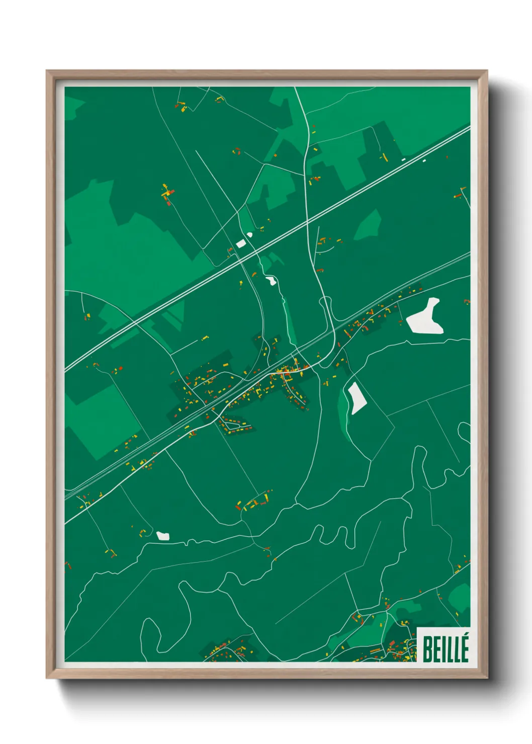 Une affiche de carte sur Beillé