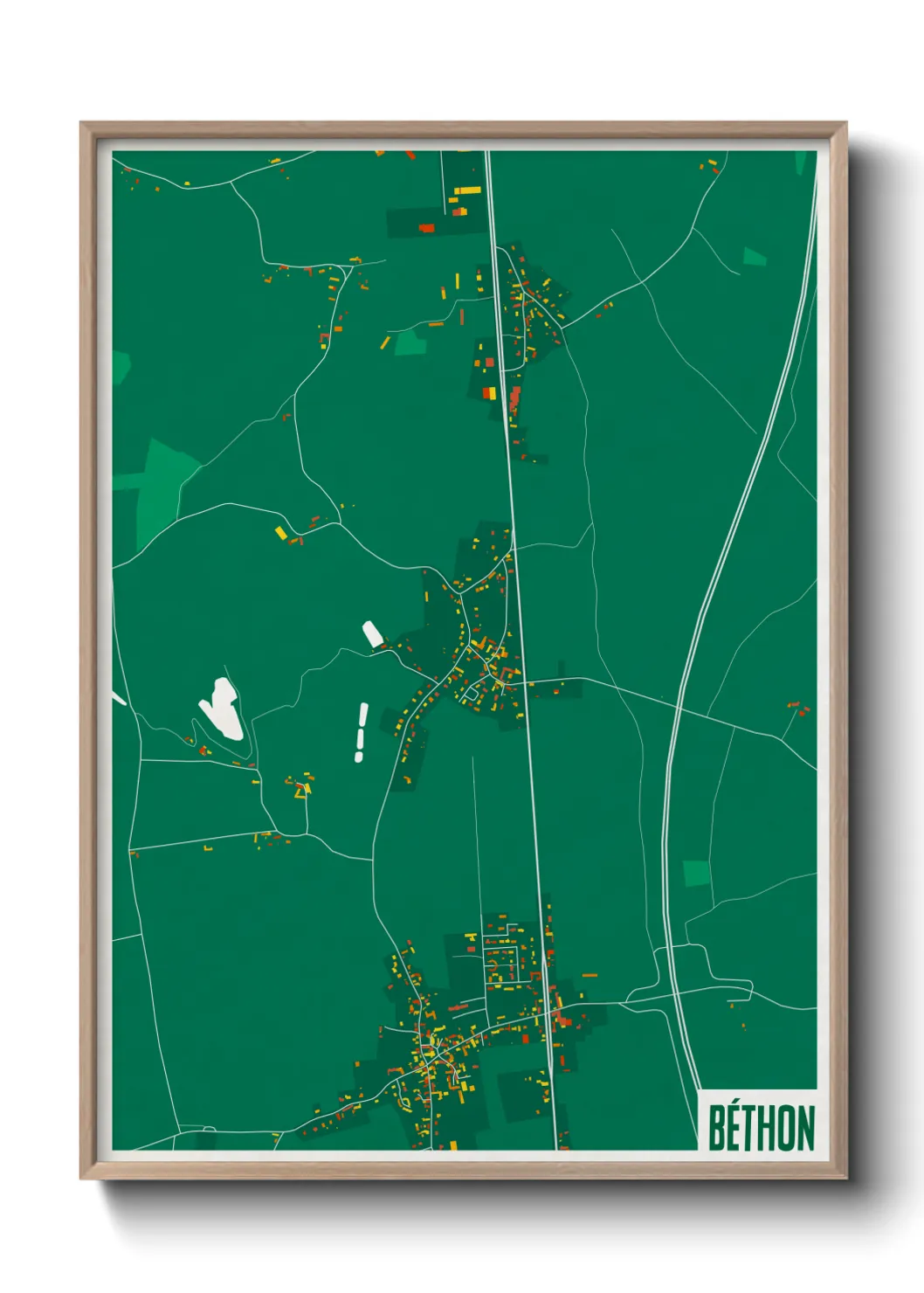 Une affiche de carte sur Béthon