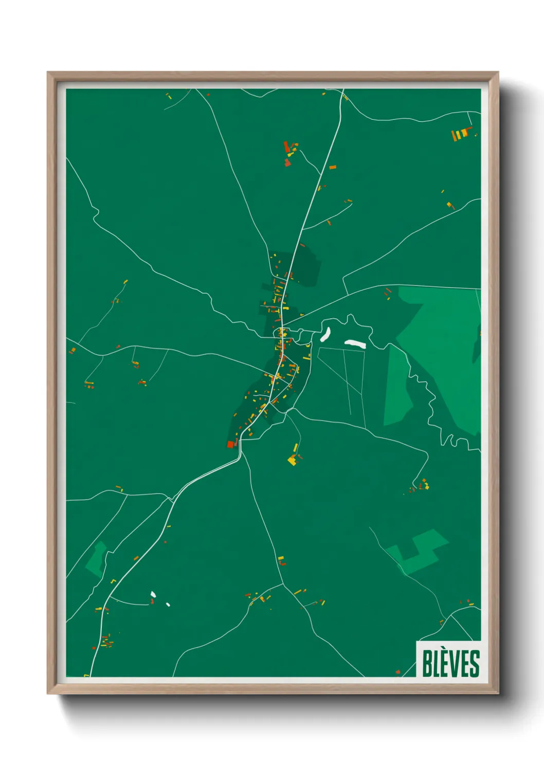 Une affiche de carte sur Blèves