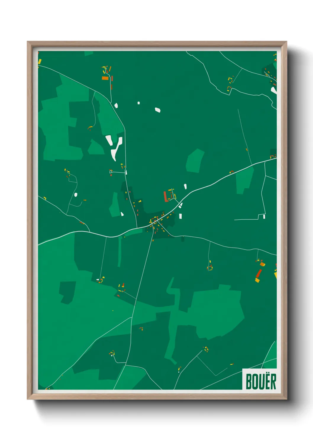 Une affiche de carte sur Bouër