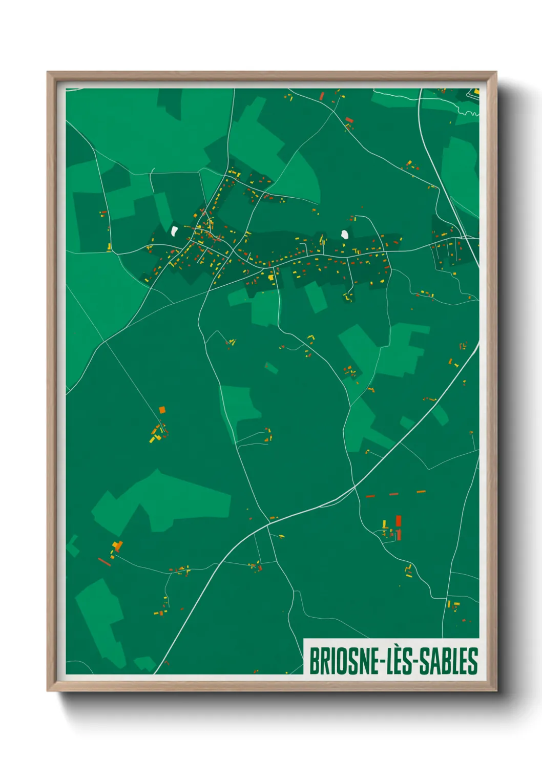 Une affiche de carte sur Briosne-lès-Sables
