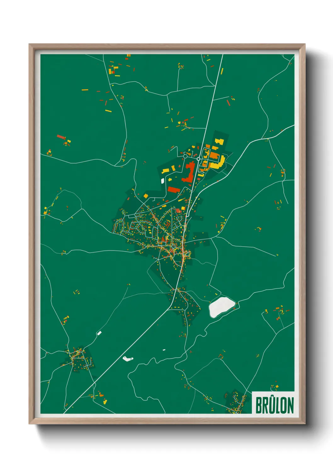Une affiche de carte sur Brûlon