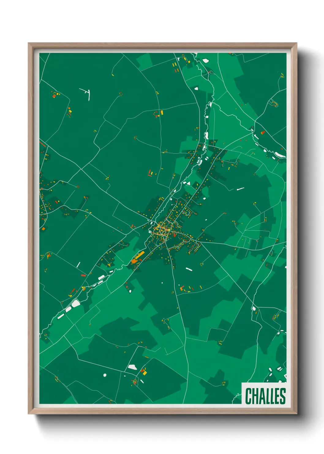 Une affiche de carte sur Challes