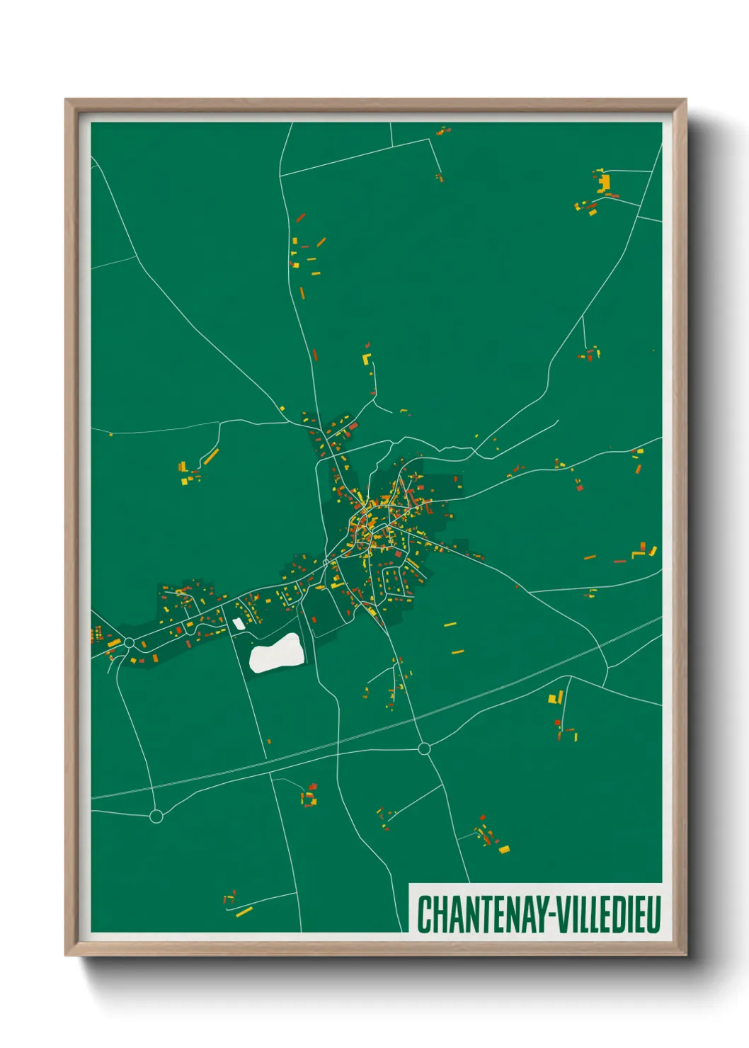 Une affiche de carte sur Chantenay-Villedieu