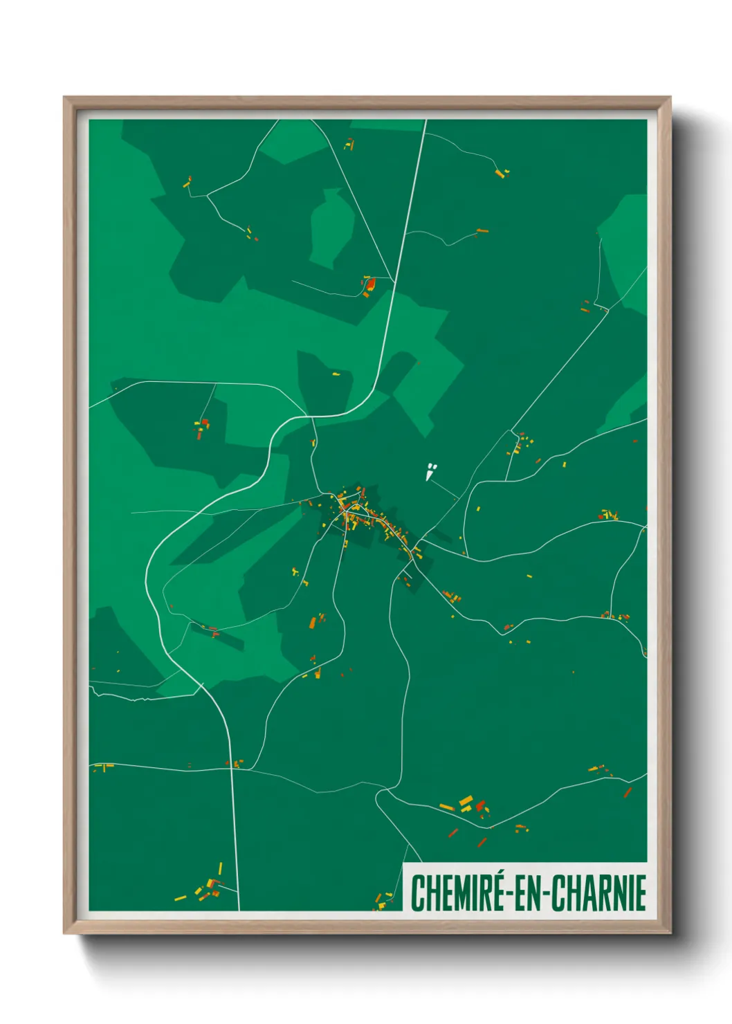 Une affiche de carte sur Chemiré-en-Charnie