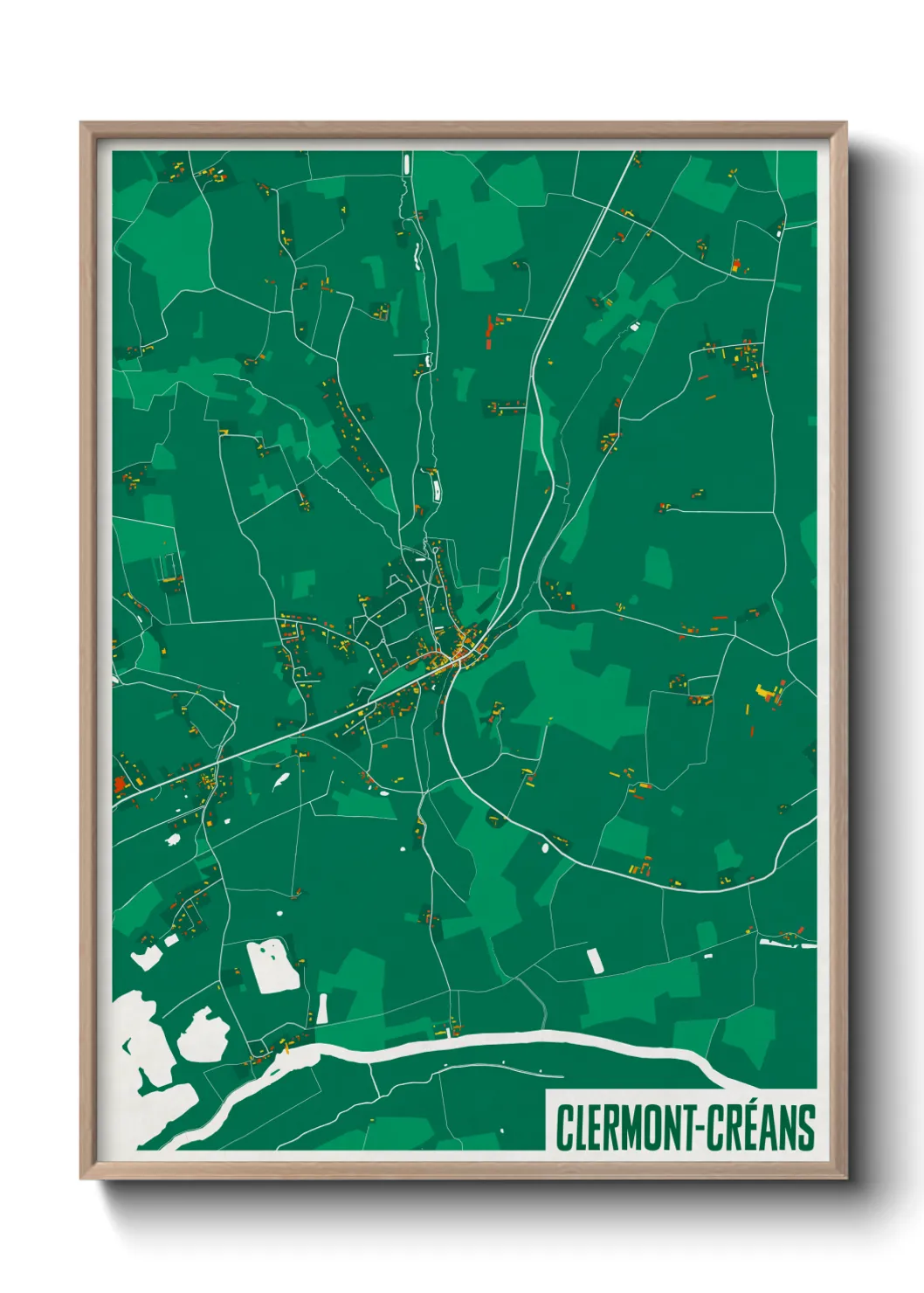 Une affiche de carte sur Clermont-Créans