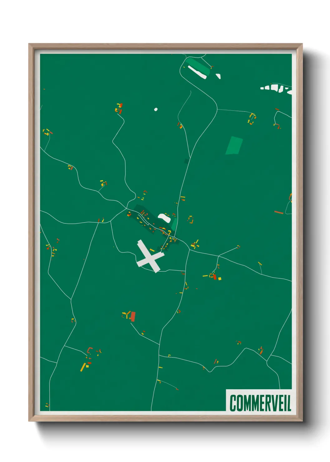 Une affiche de carte sur Commerveil