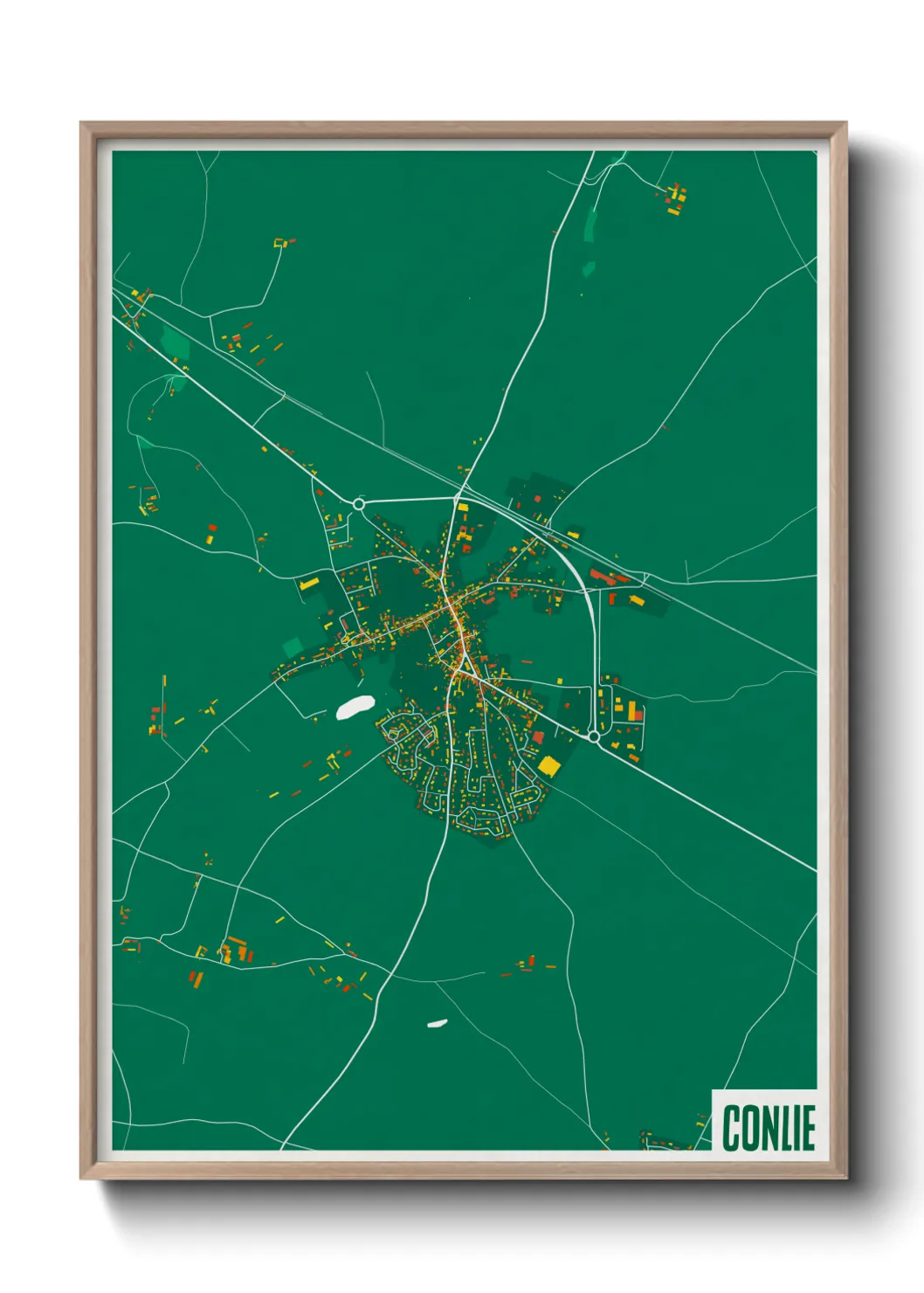 Une affiche de carte sur Conlie