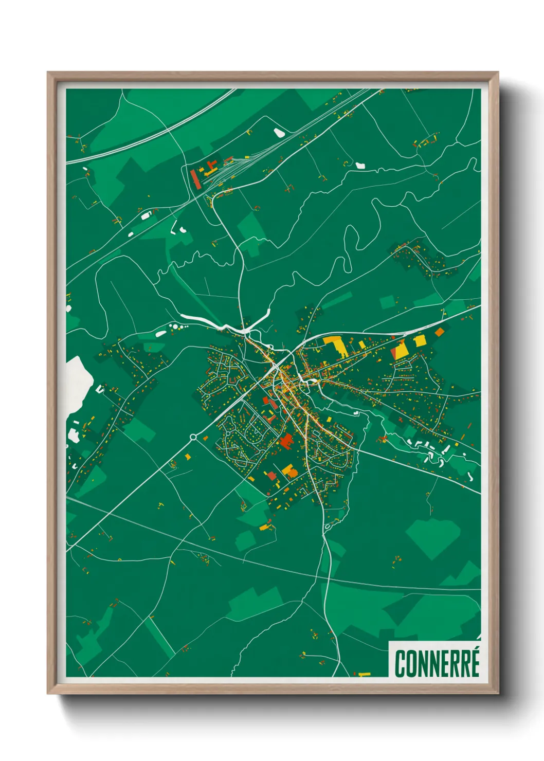 Une affiche de carte sur Connerré