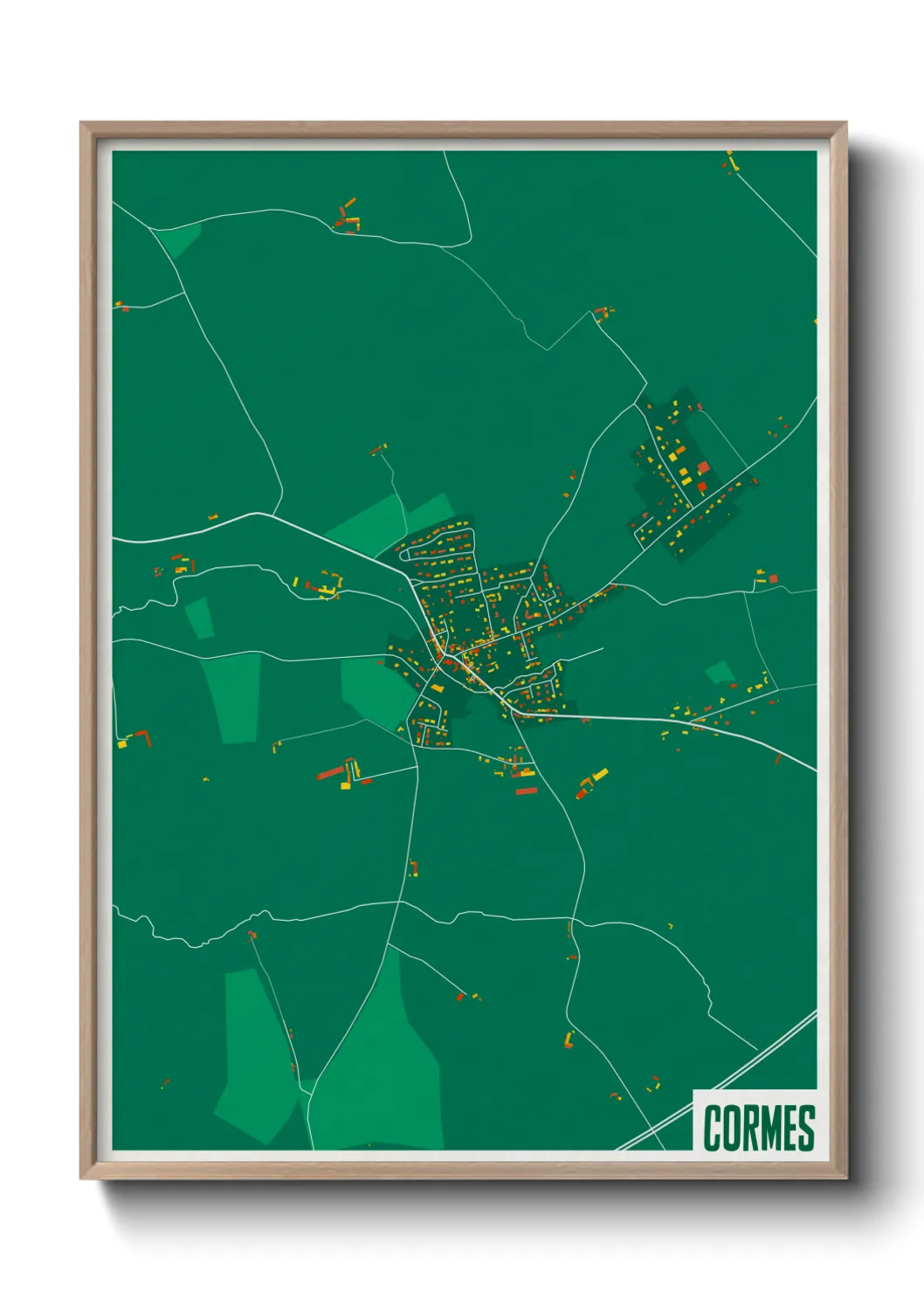 Une affiche de carte sur Cormes