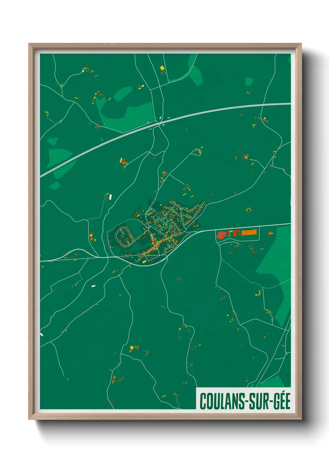 Une affiche de carte sur Coulans-sur-Gée