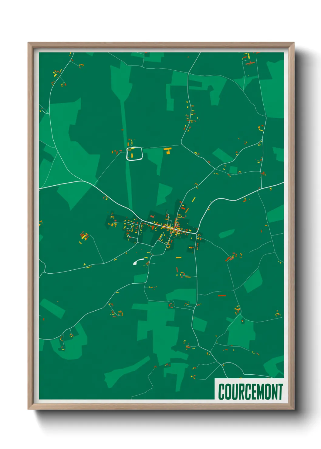 Une affiche de carte sur Courcemont