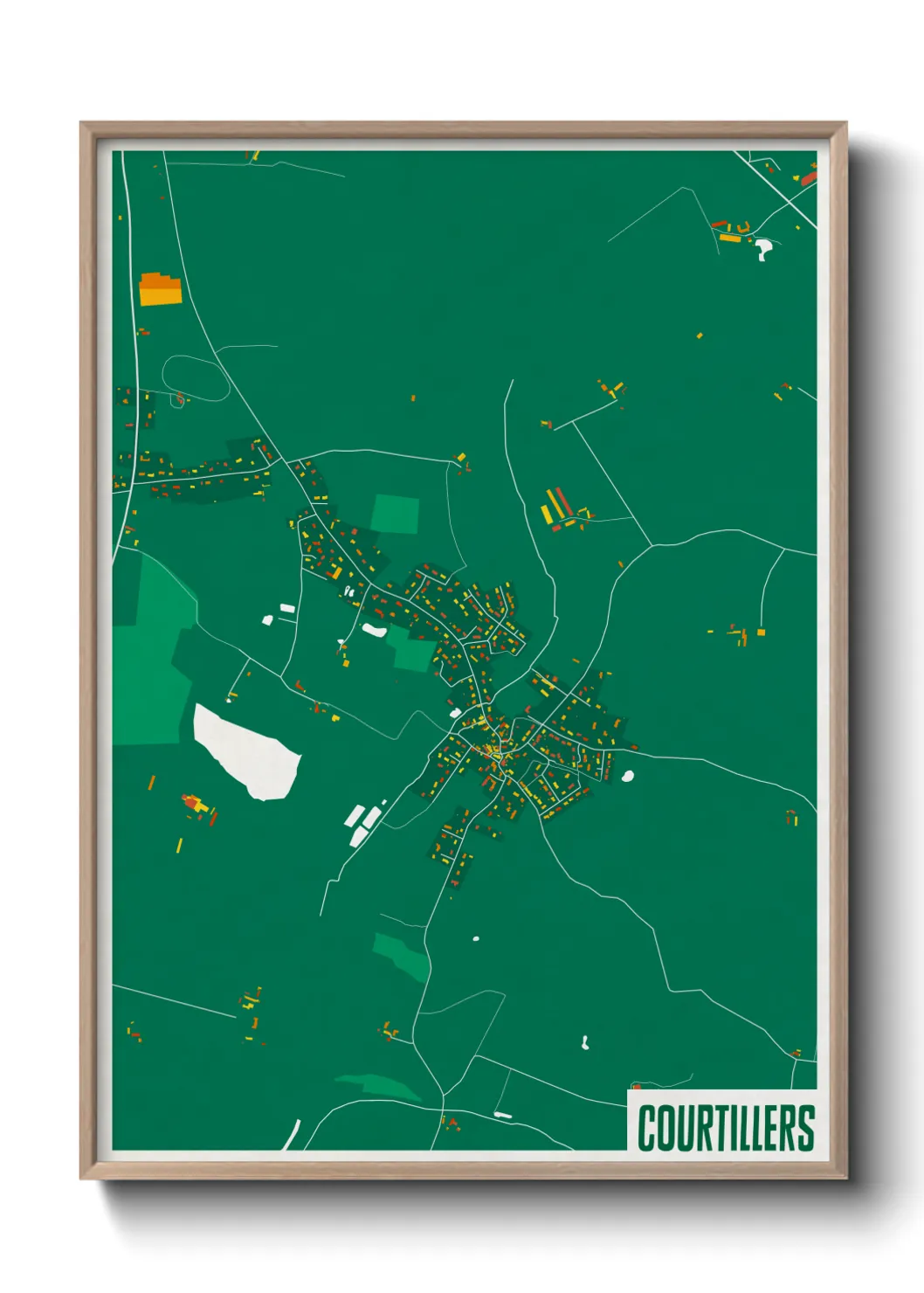 Une affiche de carte sur Courtillers