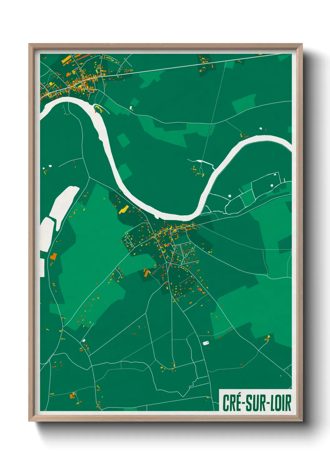 Une affiche de carte sur Cré-sur-Loir