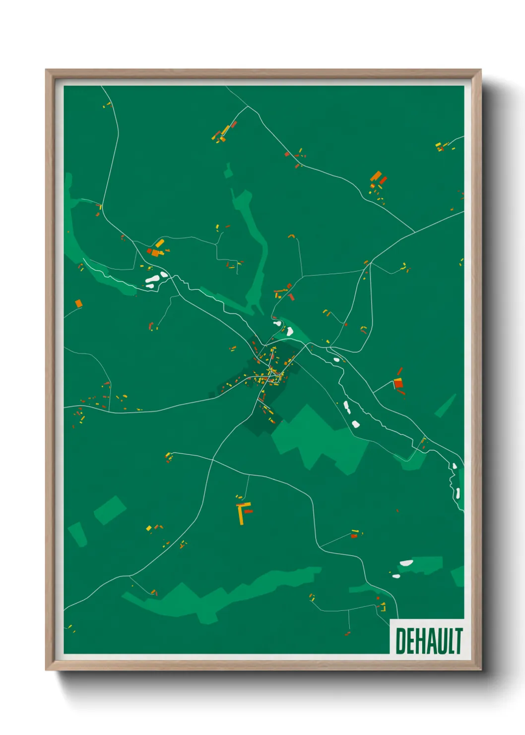 Une affiche de carte sur Dehault