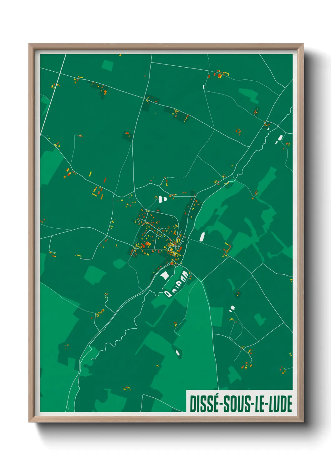 Une affiche de carte sur Dissé-sous-le-Lude