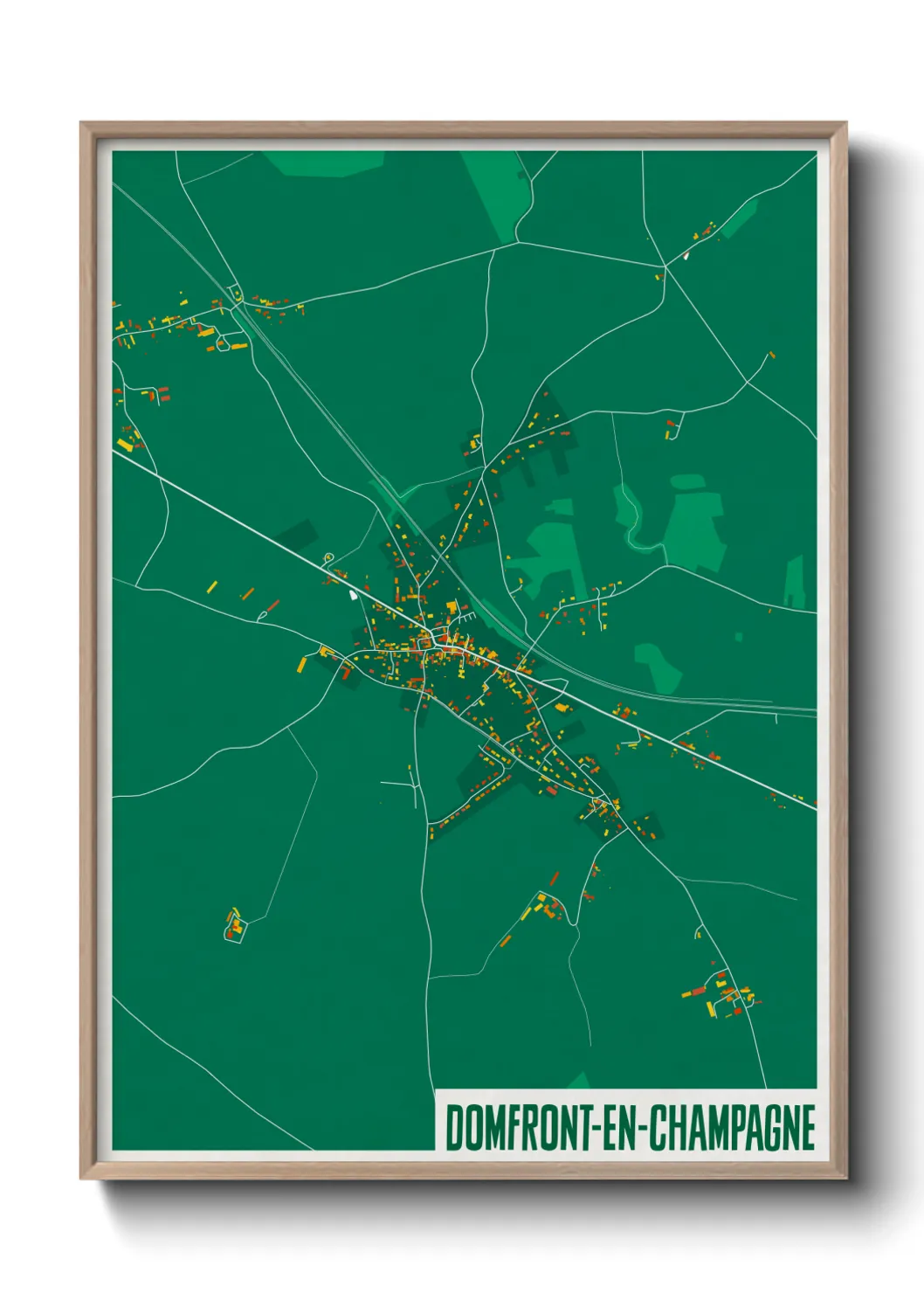 Une affiche de carte sur Domfront-en-Champagne