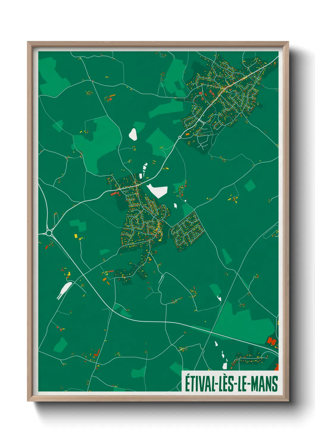 Une affiche de carte sur Étival-lès-le-Mans