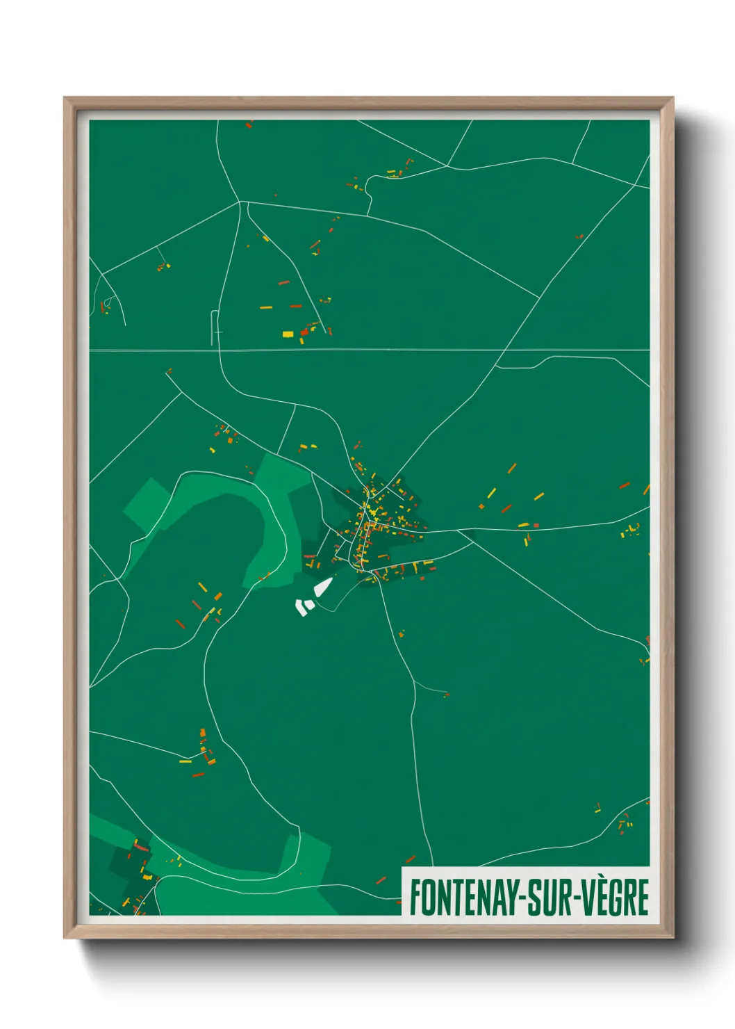 Un poster carteFontenay-sur-Vègre