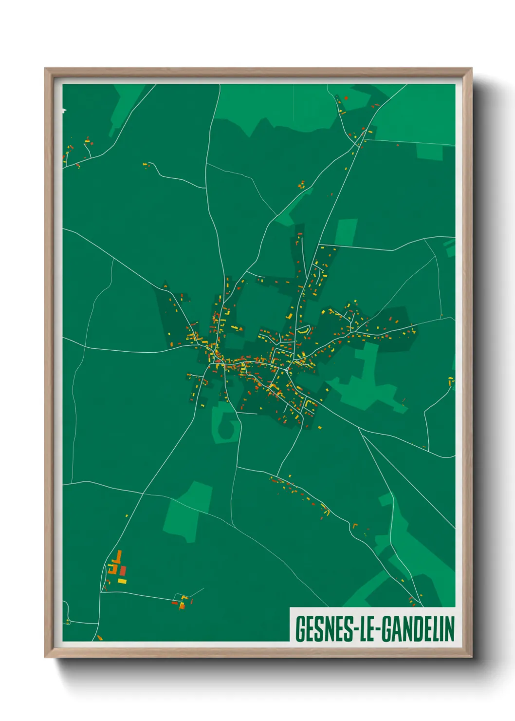 Une affiche de carte sur Gesnes-le-Gandelin