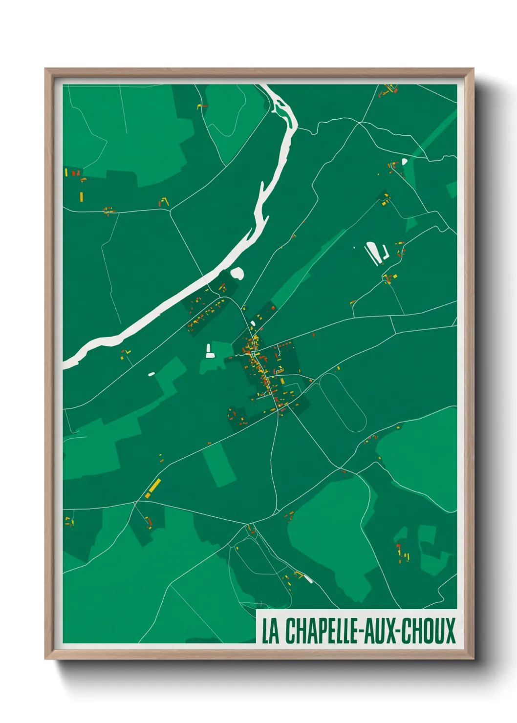Une affiche de carte sur La Chapelle-aux-Choux