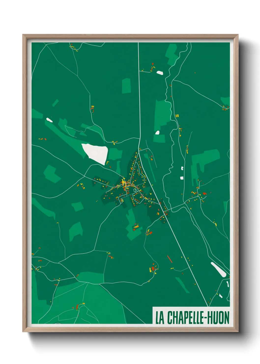 Une affiche de carte sur La Chapelle-Huon