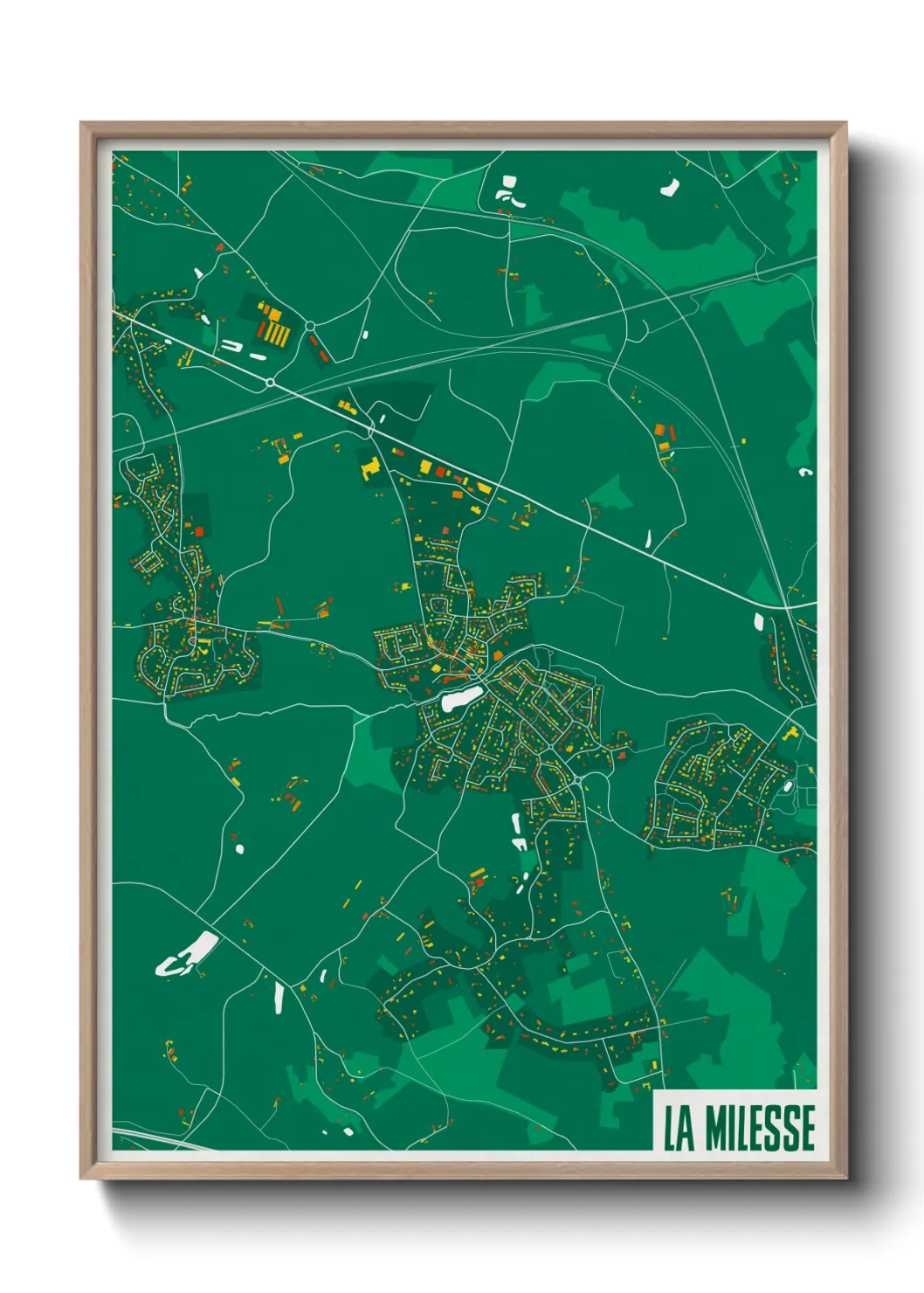 Une affiche de carte sur La Milesse