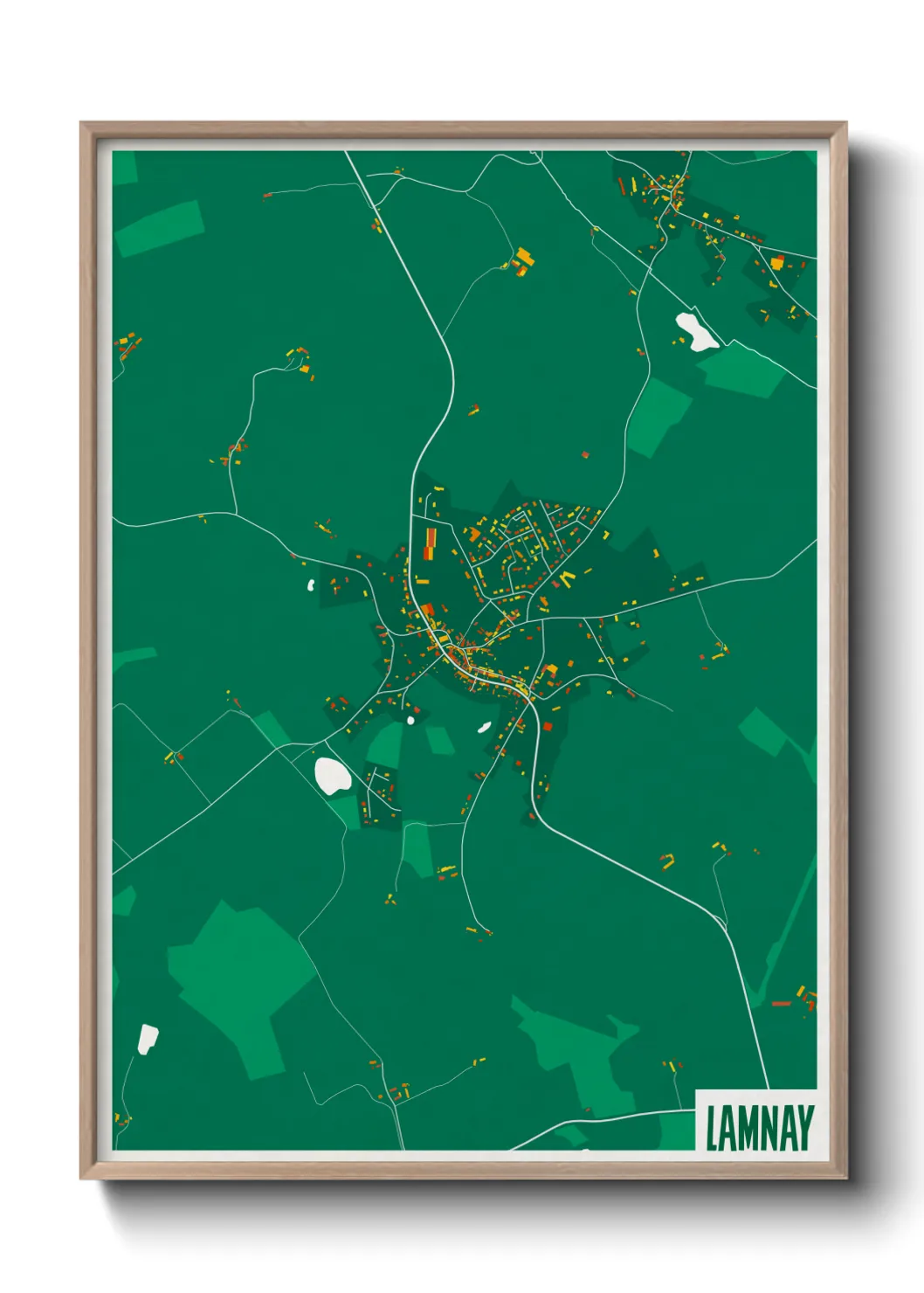 Une affiche de carte sur Lamnay