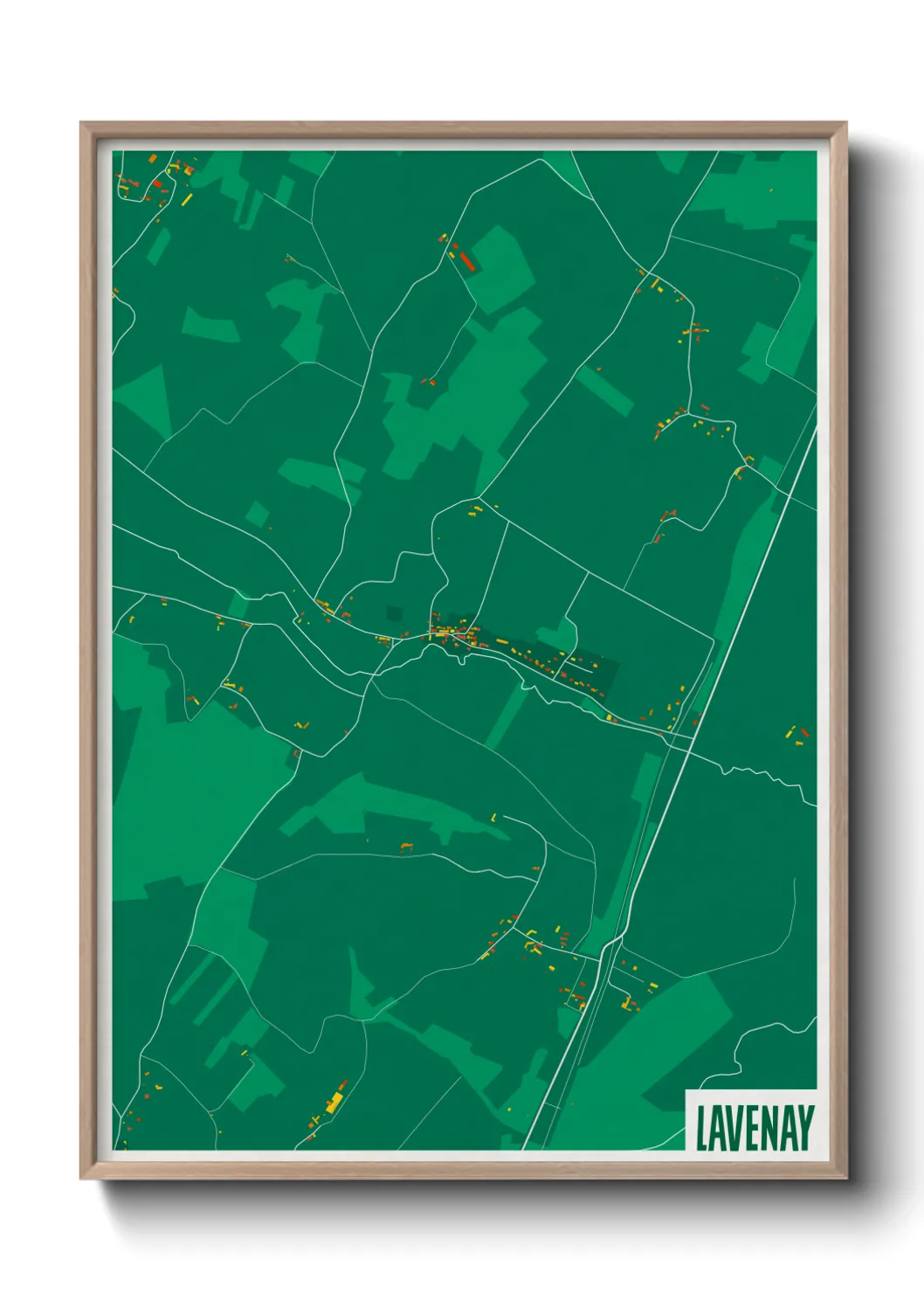 Une affiche de carte sur Lavenay