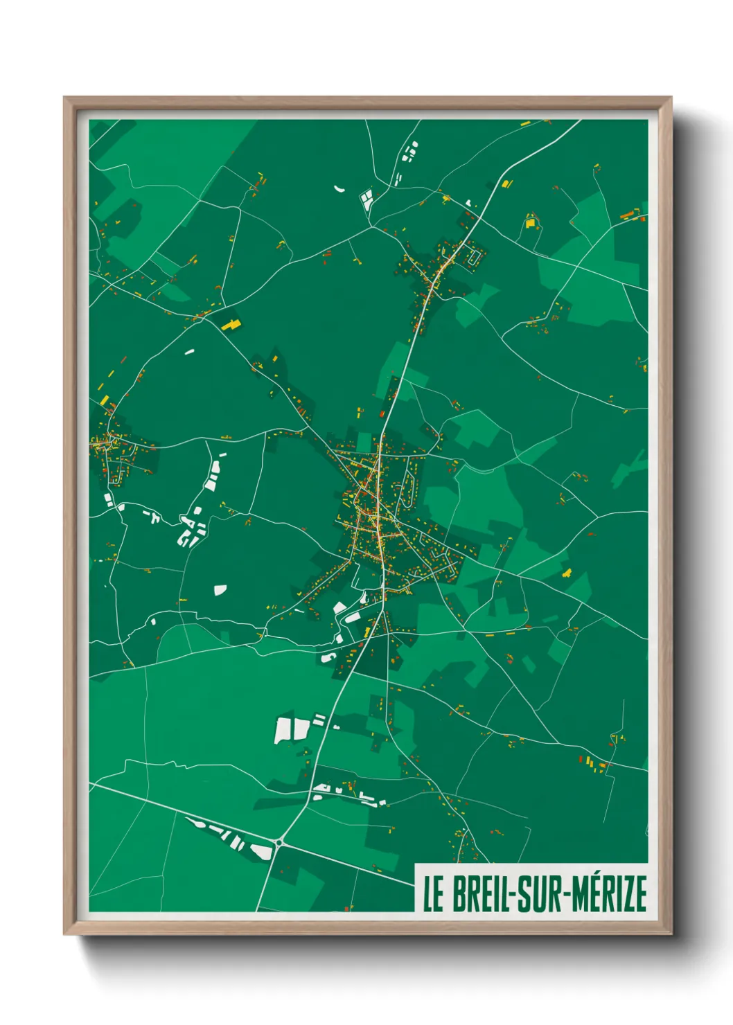 Une affiche de carte sur Le Breil-sur-Mérize